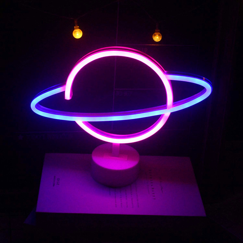 Planet Neon Light Led Modeling Lamp Romantic Decoration Decoration Lamp Ins Modeling Lamp Led Desktop Neon Light