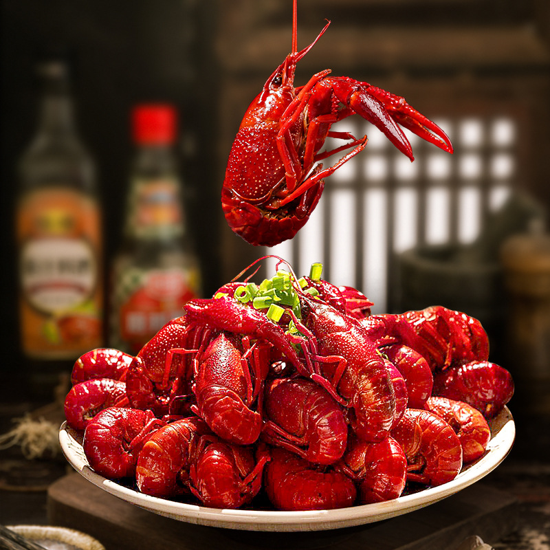 宜乐 盱眙麻辣小龙虾熟食蒜蓉即食十三香鲜活4-6钱中虾1kg