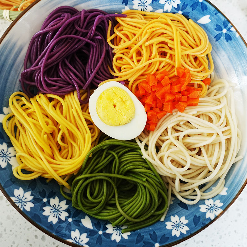 食尚烩五谷蔬菜面500g 杂粮面条果蔬面粗粮彩色面条细面儿童细面