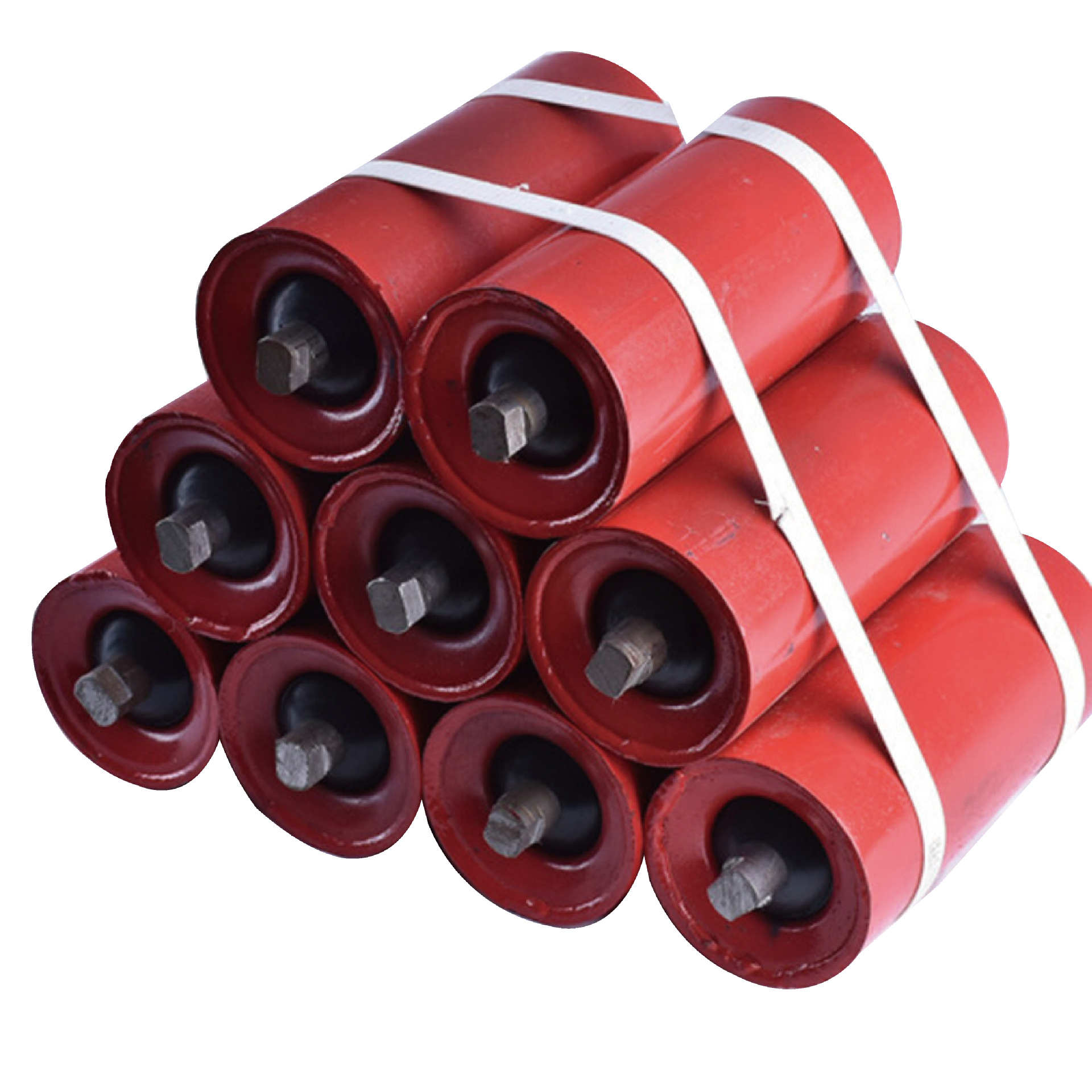 盐山输送带托辊 缓冲橡胶胶辊矿用托辊 配件无动力平行调心托辊-阿里