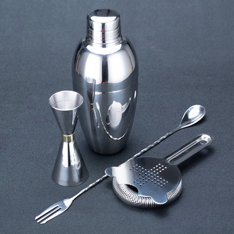 新款304不锈钢美式三段式调酒器雪克壶 鸡尾酒摇酒器酒吧调酒用具