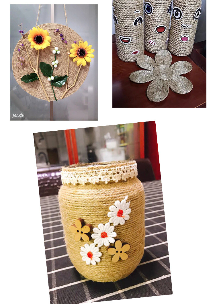 黄麻绳麻线绳子手工diy彩色材料绳幼儿园环境装饰捆绑复古粗麻绳