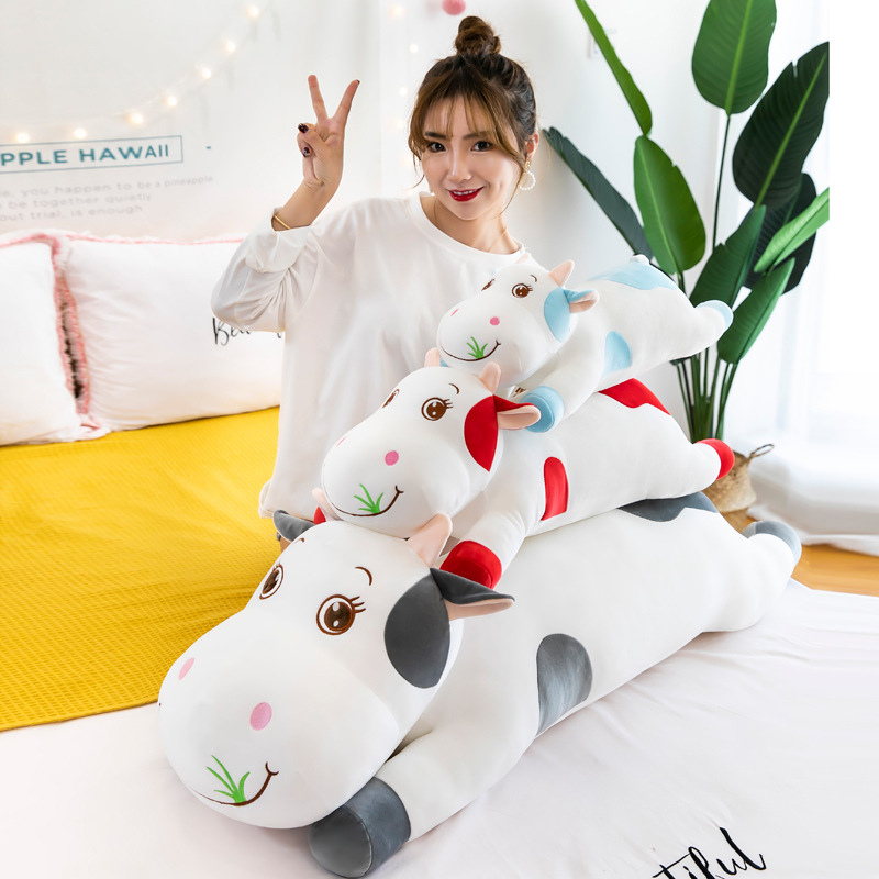 创意抖音同款宝宝牛公仔网红爆款长条抱枕大玩偶毛绒玩具礼品定制