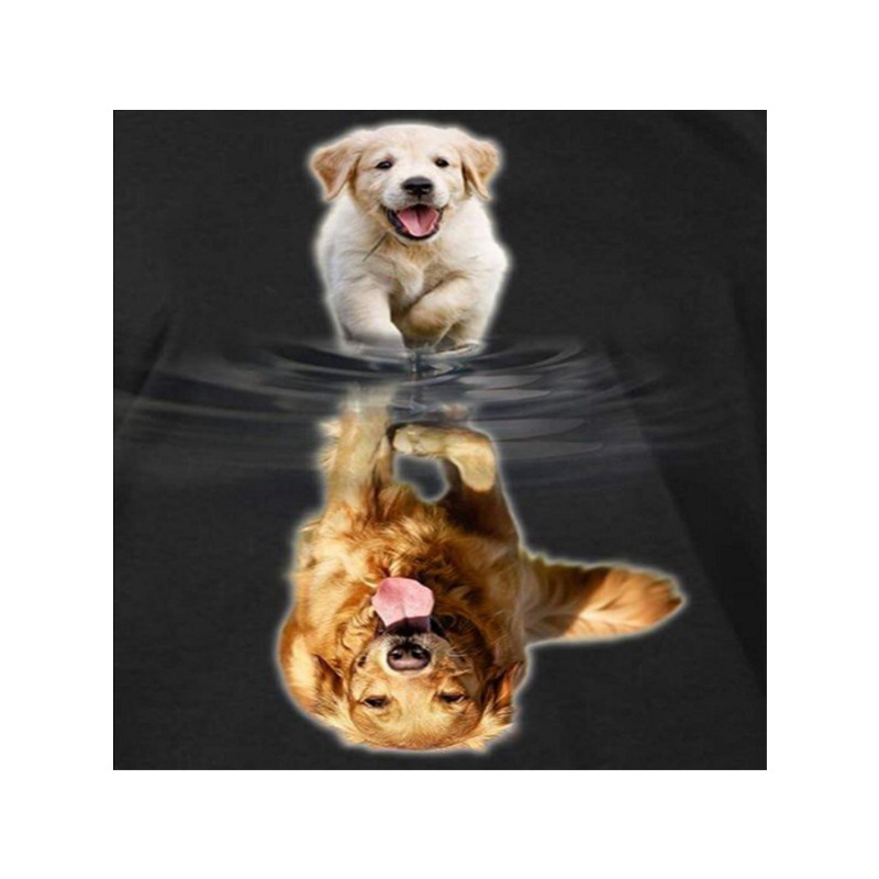 厂家供应狗倒影动物钻石画5d满钻diy钻石画定制点钻定做贴钻画