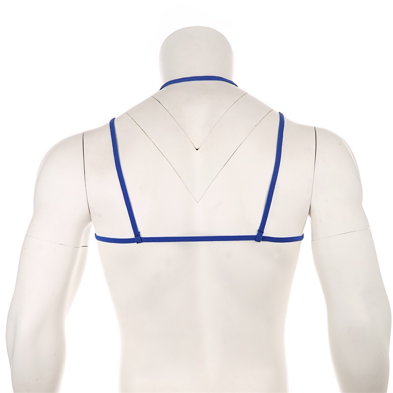 男士骚露乳可调节文胸胸罩内衣乳罩男gay挂脖束缚情趣蕾丝诱惑