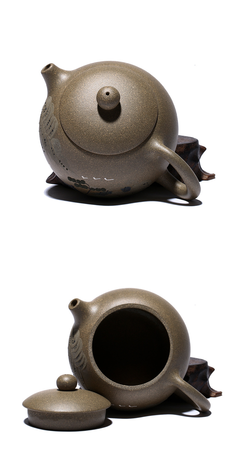 锦绣山河西施壶混批 宜兴紫砂壶纯手工豆青泥名家茶壶定制款茶具