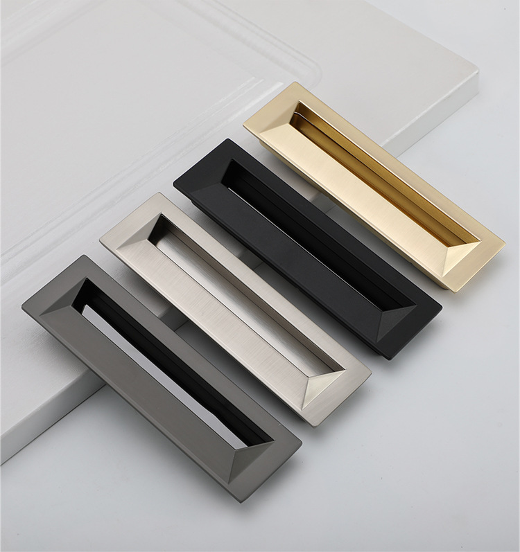 抽屉隐形暗扣家具拉手平拉手抽屉配件衣柜暗装拉手内嵌拉手简约
