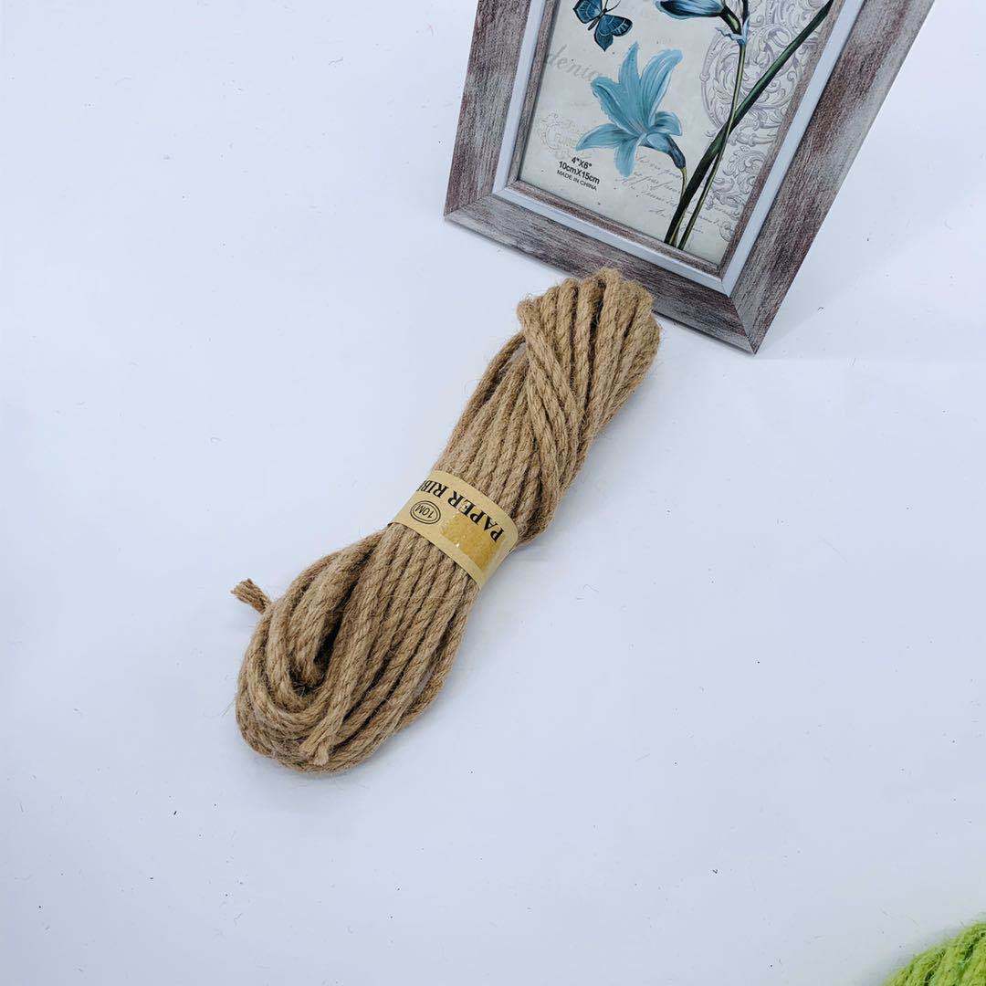 厂家直销;5mm彩色麻绳黄麻绳亚麻绳diy手工装饰缠绕绳10米一把-阿里巴