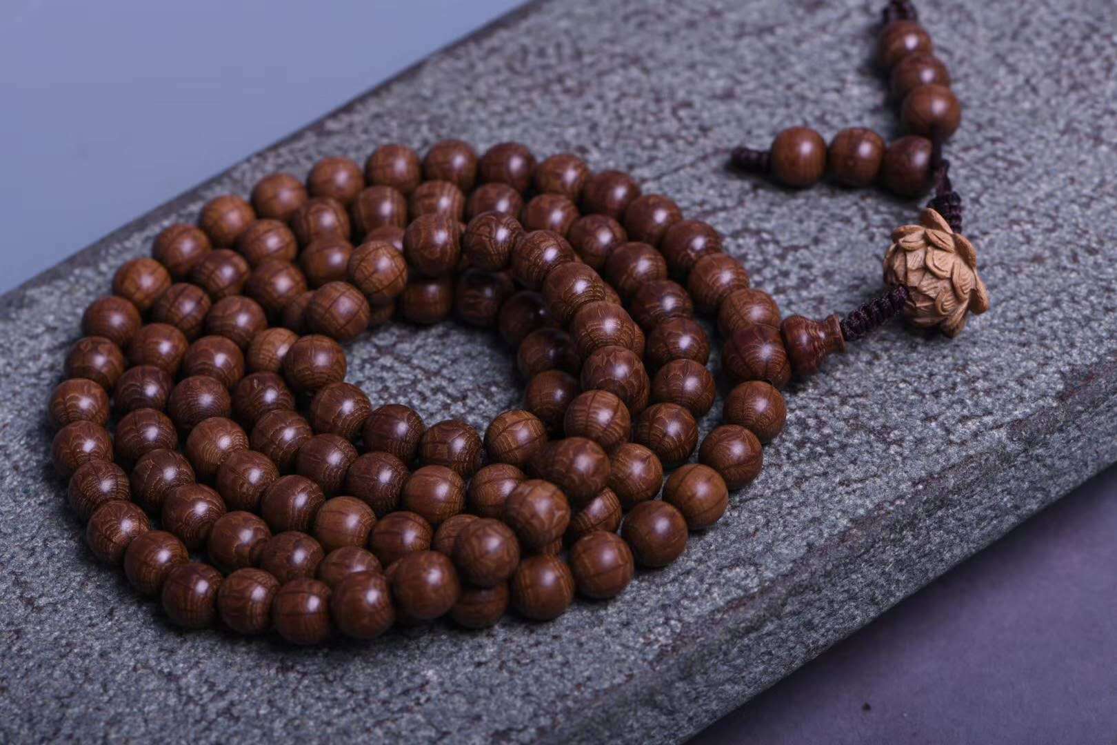 五台山降龙木108颗九道木佛珠手串念珠手链饰品厂家批发