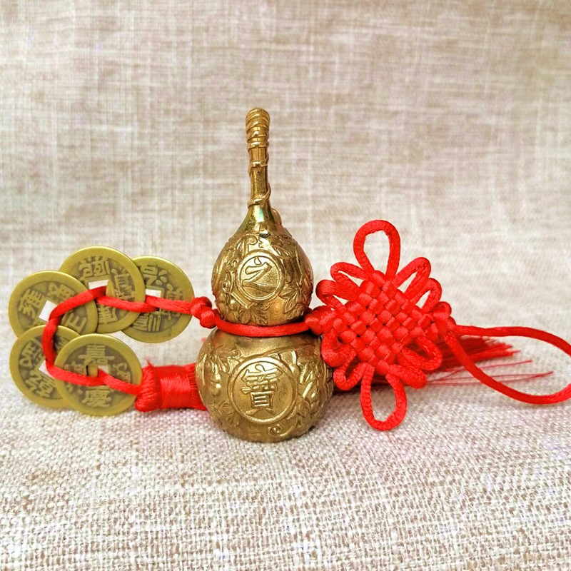 铜挂件铜葫芦铜五帝钱铜葫芦铜钱葫芦铜工艺品挂件不含税