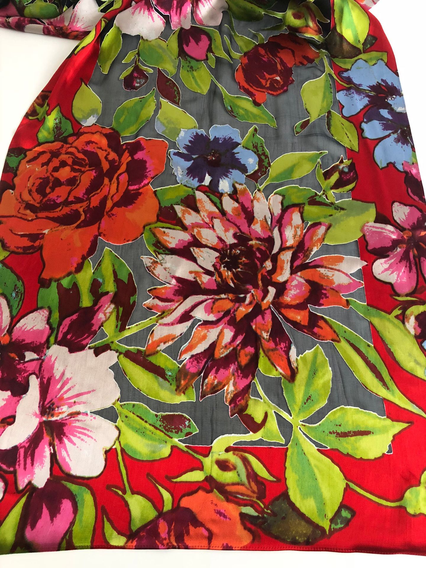 真丝烂花绡印花长巾