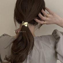 韩国简约金属拉丝发绳女网红高弹力扎头发橡皮筋头绳气质发圈发饰