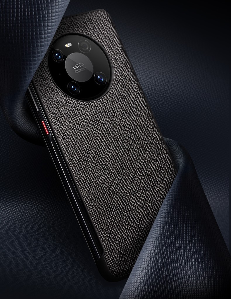 洽利 适用华为mate40 pro手机壳真皮40pro 翻盖智能视窗手机皮套