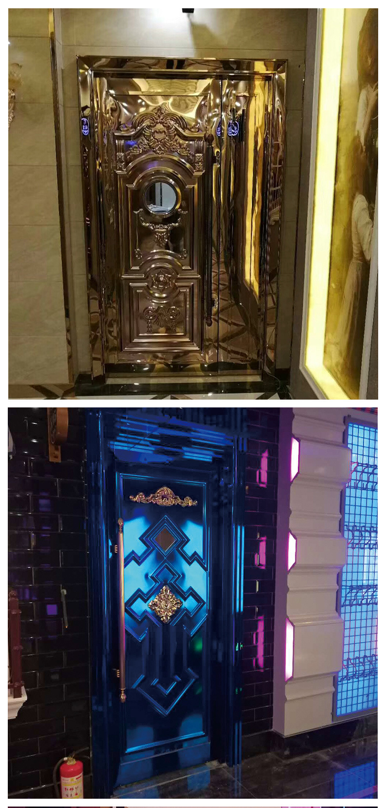 酒吧夜总会ktv娱乐会所不锈钢防火包厢门不锈钢隔音平开门批发