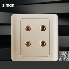 simon/西蒙 C3系列 二位音箱插座(香槟色)C35402-56