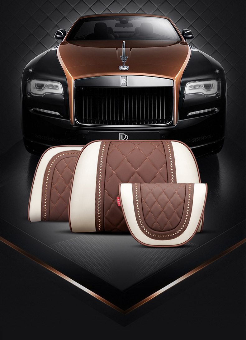 适用奔驰新e级e300l汽车头枕腰靠glc260c200l改装饰护颈枕头内饰