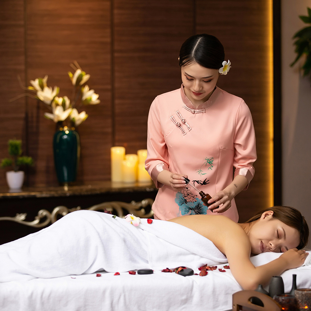 酒店桑拿技师服足浴足疗按摩工衣中式长裤套装养生茶艺美容院服装