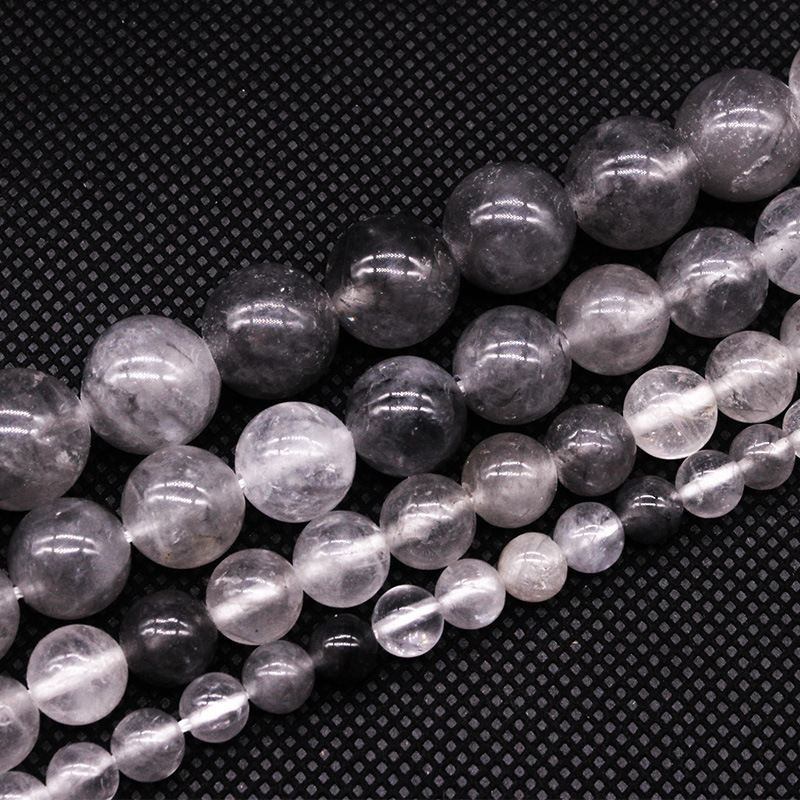 天然云水晶散珠魔鬼水晶圆珠diy饰品手饰项链配件水晶批发压小人