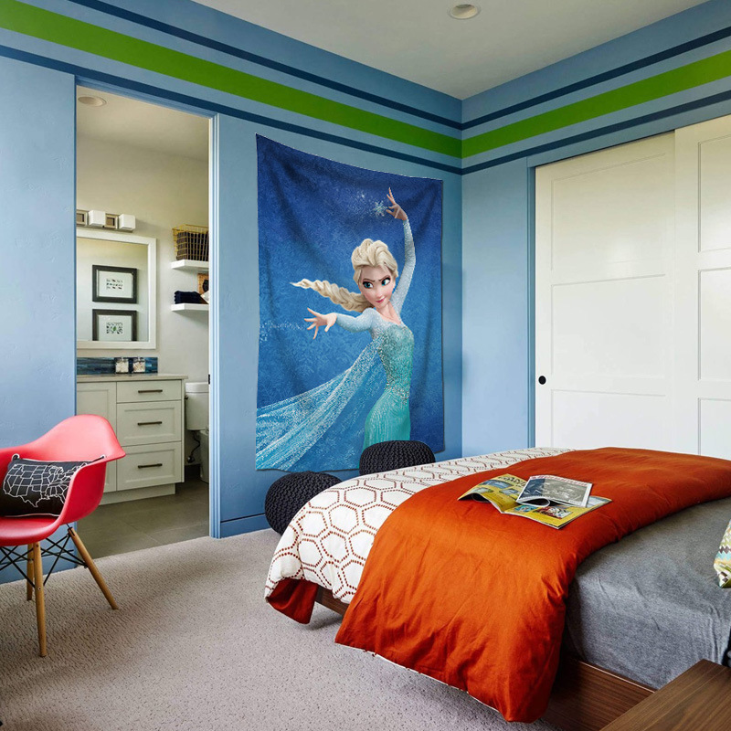冰雪奇缘挂毯挂布宿舍背景布沙发巾坐毯家居挂画装饰桌布厂家直销