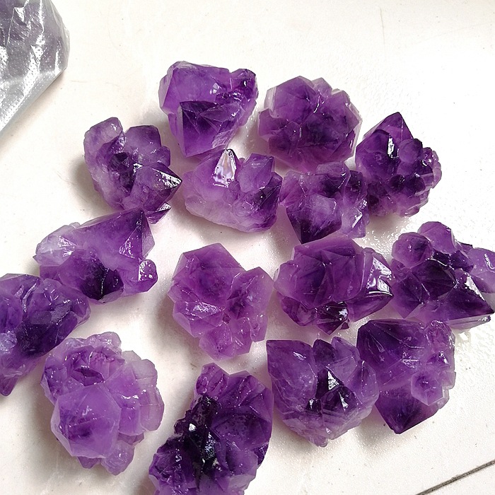 天然紫水晶原石吊坠挂坠项链紫晶簇牙饰品矿石标本原石