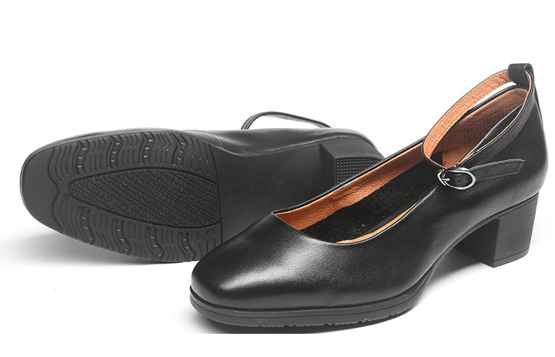 3515强人女鞋春秋日常通勤舒适职业制式配发高跟鞋单皮凉鞋