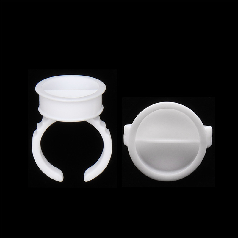 100/Pack Grafting False Eyelashes Glue Holder Tattoo Ring Plant False Eyelashes Plastic Ring Cup Separated Pigment