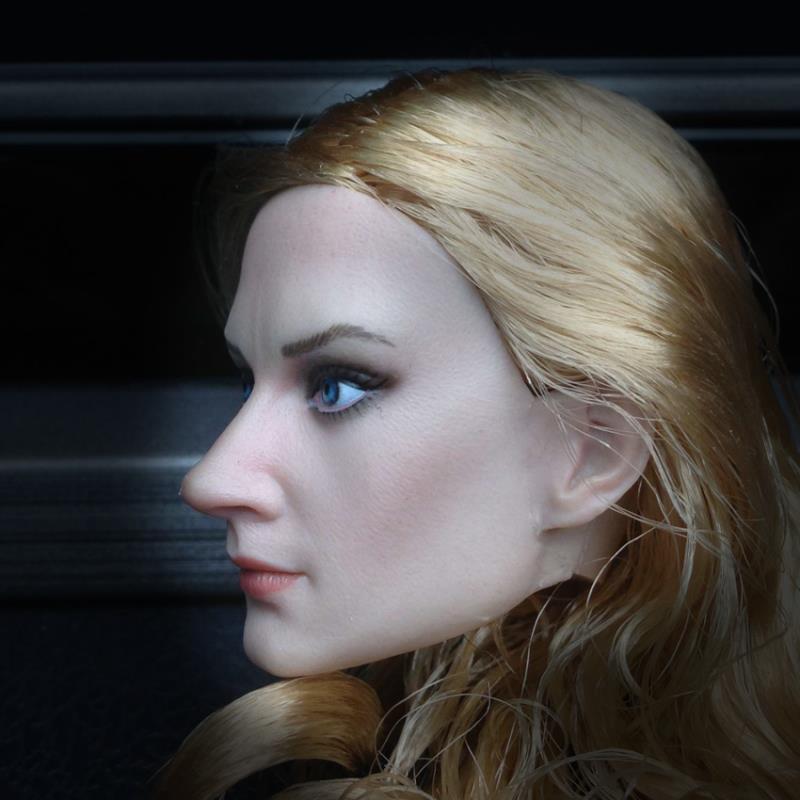 俄罗斯仿真植发美女头pvc搪胶人物写实头像高仿人头雕塑定制批发