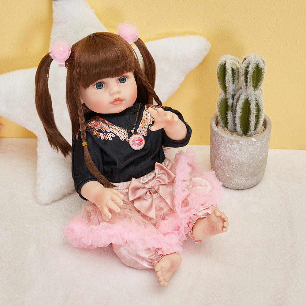 48cm 55cm重生婴儿仿真娃娃 一件代发跨境热卖货源全胶娃娃22"