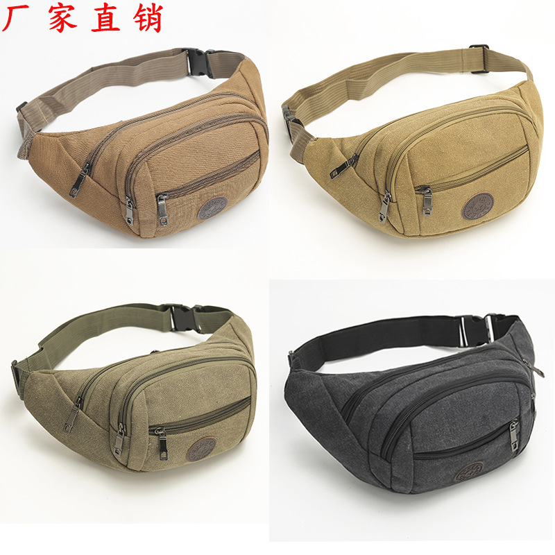 Men's Multi-Functional Tactical Fashion Running Cell Phone Belt Bag Outdoor Sports Canvas Men's Chest Bag Crossbody Bag