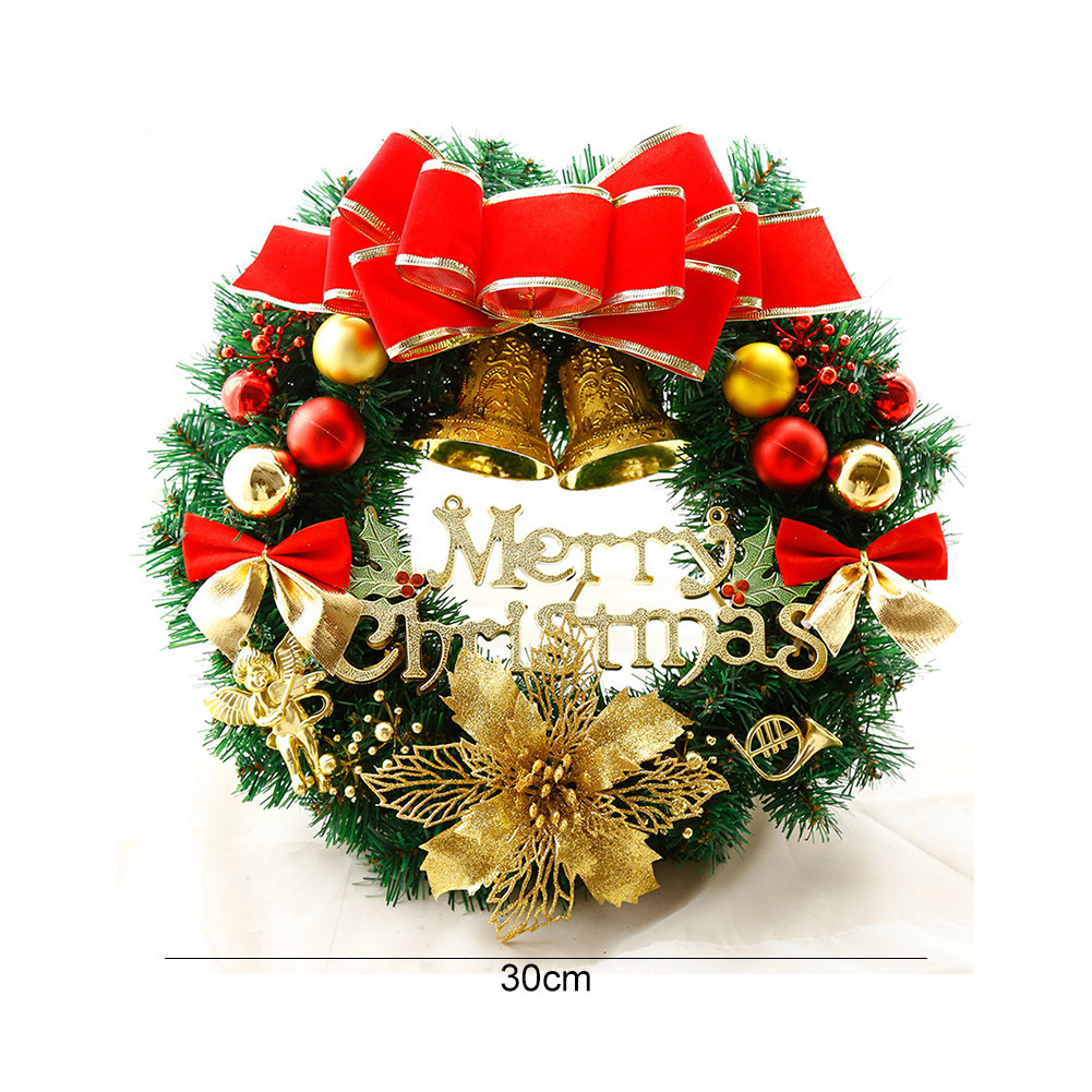 圣诞节装饰圣诞花环30cm 橱窗装饰道具商场场景布置礼品1件装