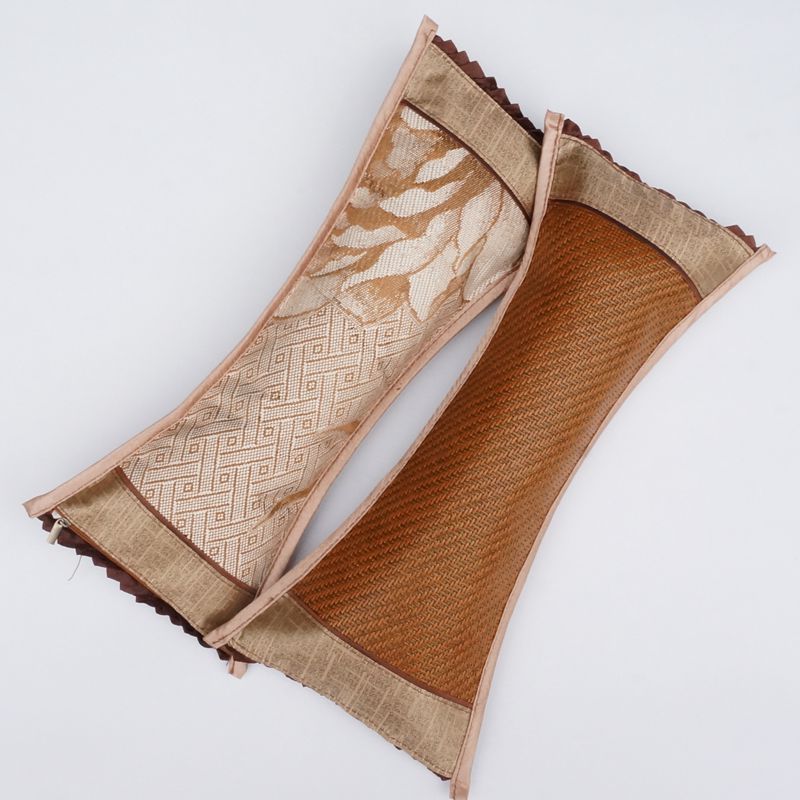 工厂批发 安吉夏季竹藤草扁枕头 茶叶颈椎腰枕 保健护颈枕 骨头枕