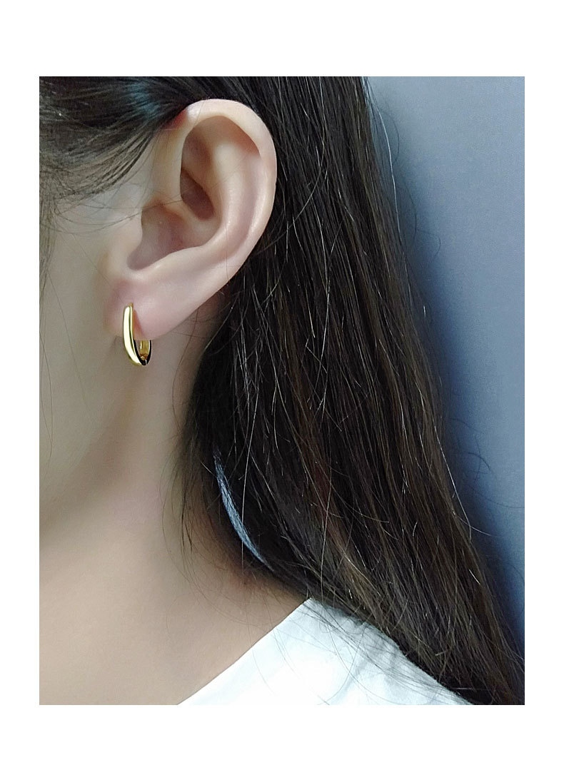 ped052 欧美s925纯银ins极简u形耳钉 设计感百搭银耳钉耳环耳饰