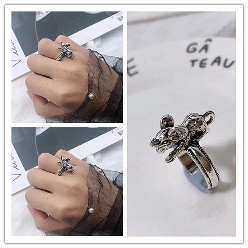 Punk Hip Hop Dark Retro Ring Female Popular Net Red Street Disco Index Finger Ring Fashion Personalized Bracelet Little Finger Ring