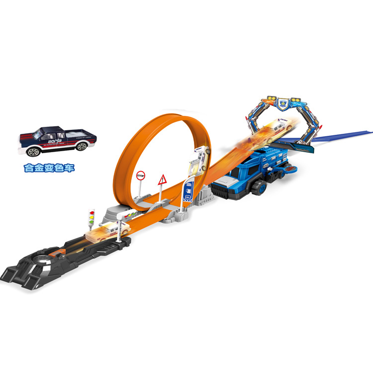 儿童玩具小汽车赛车跑道赛道儿童合金赛车玩具环卫套装组装