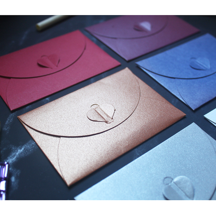 彩色牛皮纸烫金西式信封明信片婚礼邀请函珠光纸复古信封定制logo