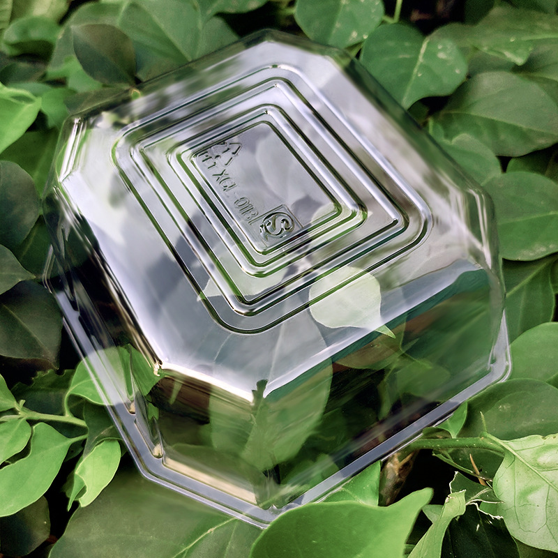 现货一次性透明果蔬盒 500g八角盒1斤装pet透明塑料吸塑鲜果切盒