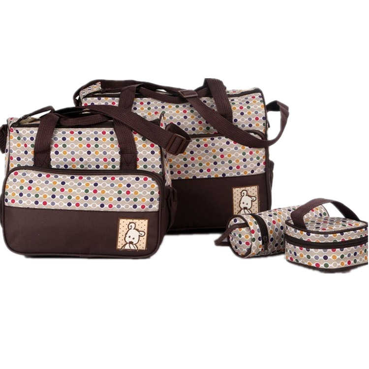 Polka Dot Upgraded Version Multi-Functional Mummy Bag Five-Piece Set Maternity Package Mom Handbag Factory Direct Supply