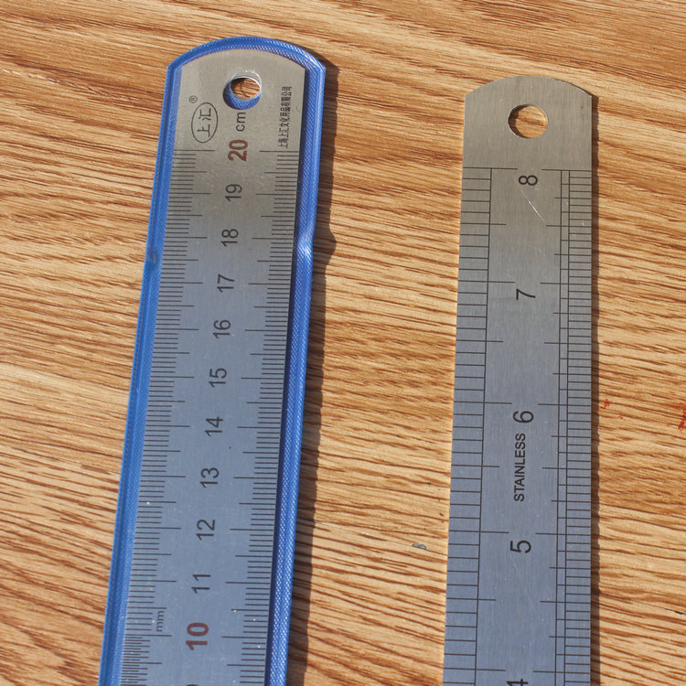 上汇3520-20厘米金属直尺 学生钢板尺子 精密刻度钢尺 正品文具