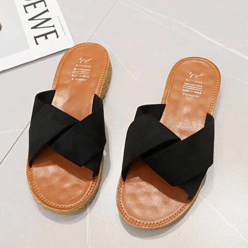 Women's Outdoor Slippers 2020 Summer New Hundred, Korean Style Beef Tendon Soft Bottom Sandals Flip Flops Beach Shoes