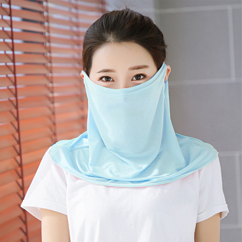 Sun Protection Mask Summer UV Protection Ice Silk Mask Neck Protection Breathable Cycling Sun Protection Cover Face Dustproof