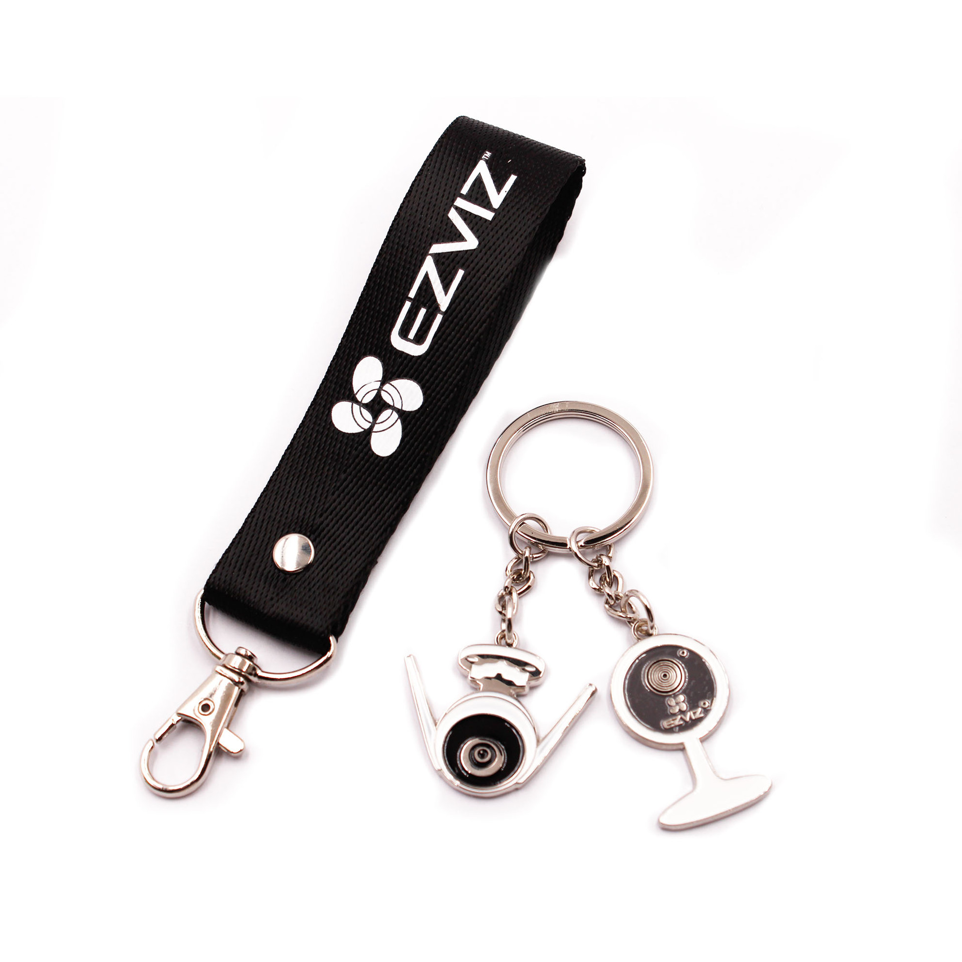 跨境直销新品配饰 金属仿真摄像头造型钥匙扣 热转印织带钥匙扣