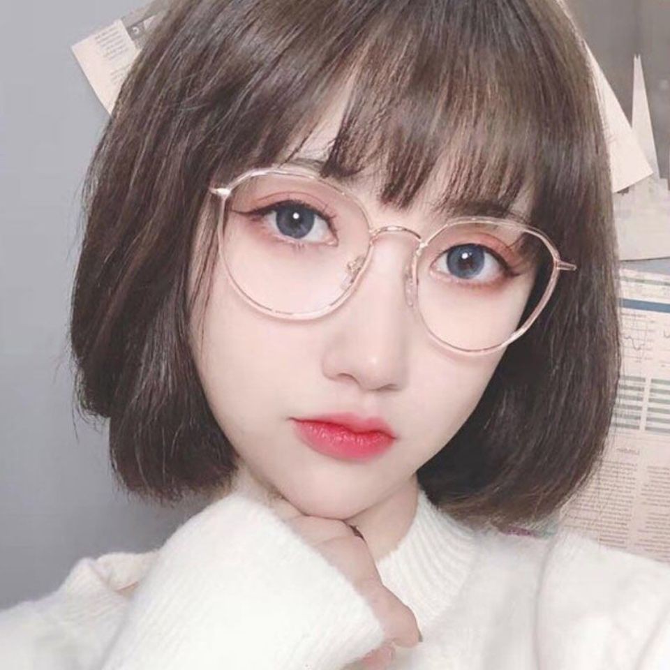 眼镜女学生韩版近视黑色眼睛网红素颜潮流无度数防蓝光平光镜透明