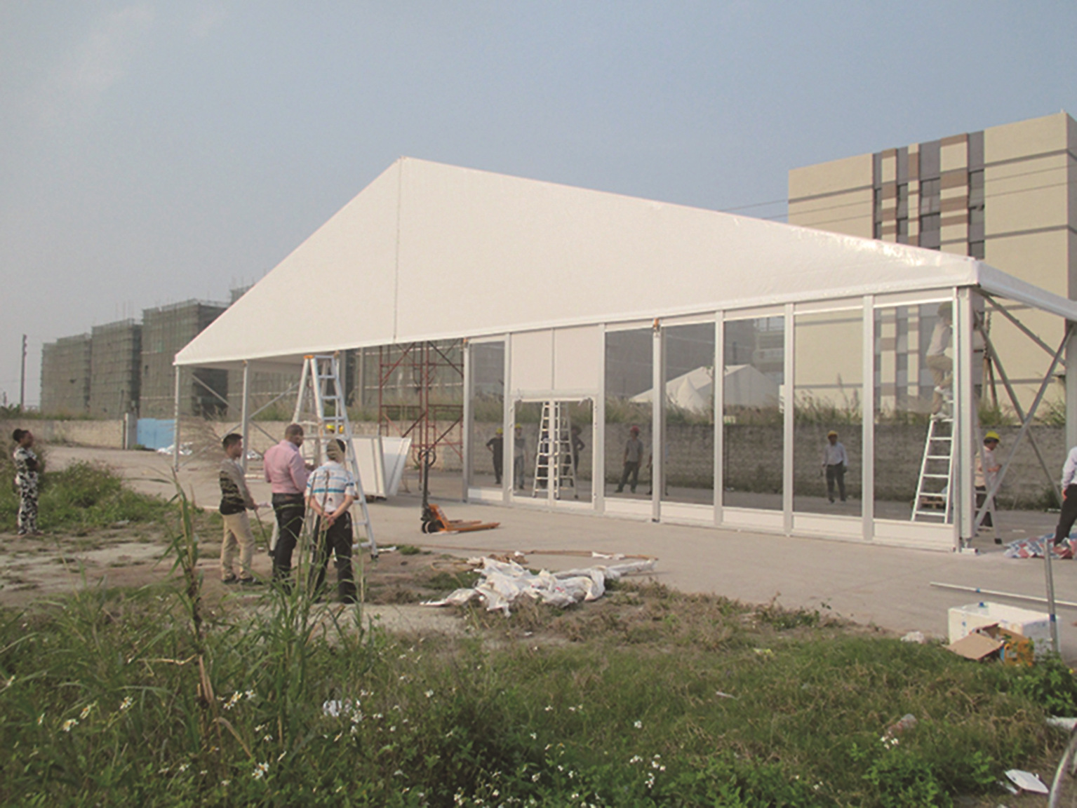 弧形篷房拱形篷房弯柱铝合金帐篷婚礼桃形商用活动仓储机库篷房