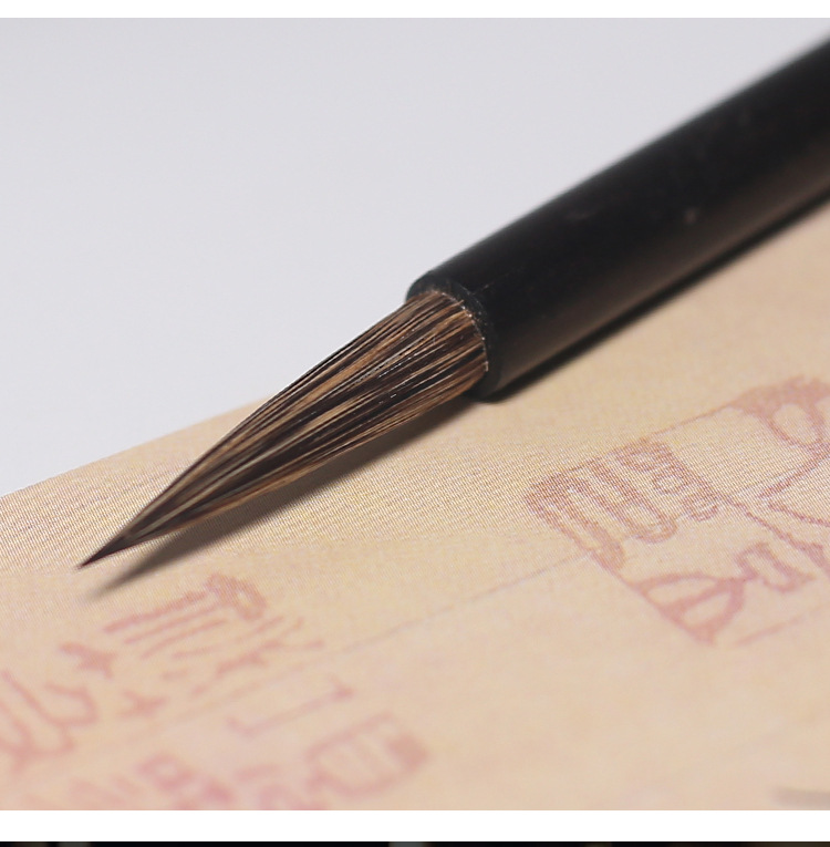 安徽泾县古迹堂宣笔正宗三兔牌毛笔中山紫毫厂家批发直销