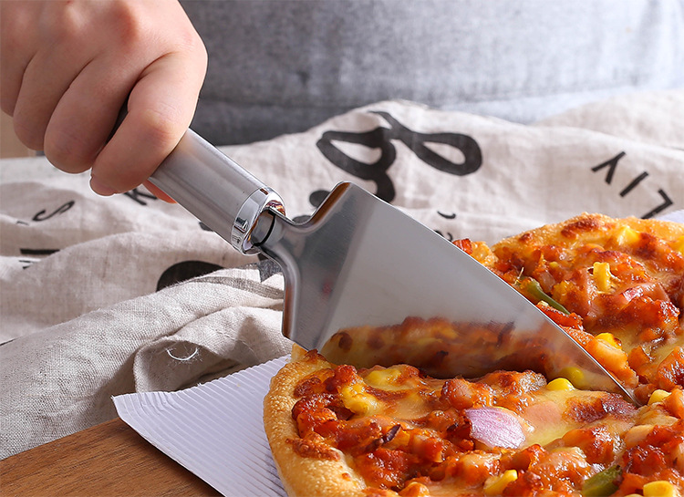 跨境不锈钢披萨铲 带齿三角铲蛋糕铲 不锈钢蛋糕刀厨房烘焙小工具