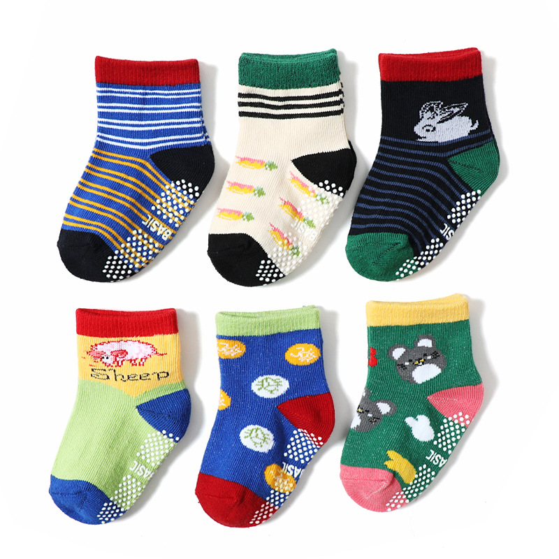 2023 Spring and Summer New Amazon Cartoon Children's Socks Non-Slip Floor Socks Boys Toddler Socks in Stock Wholesale