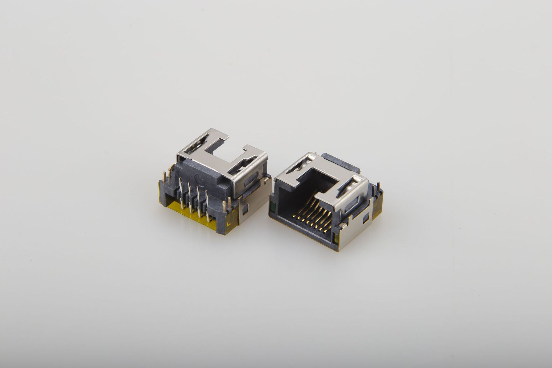 rj458pin母座沉板式h480mm侧面带灯dip90度