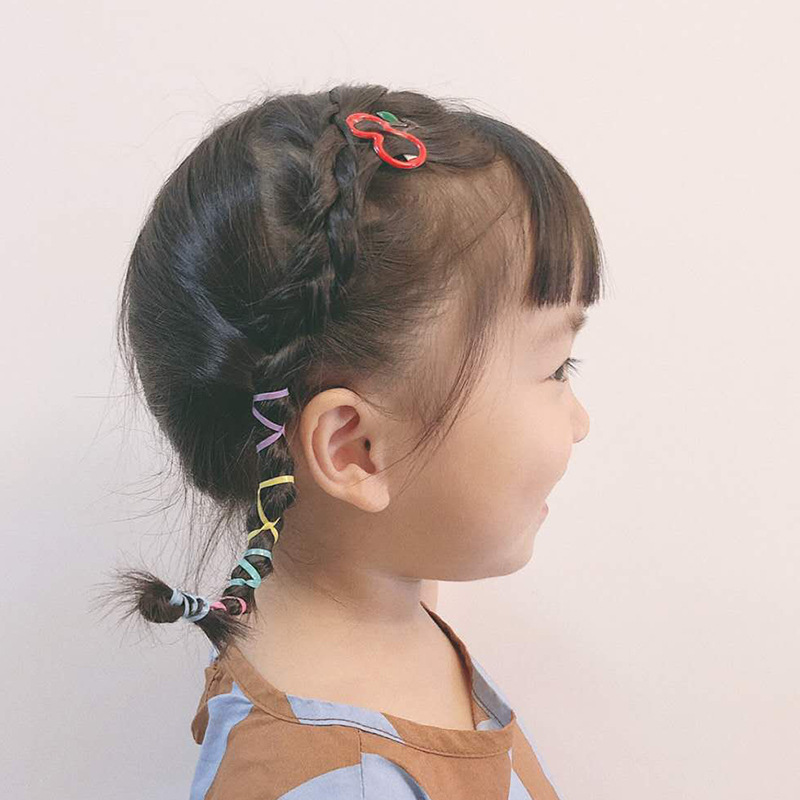 Qiangla Constantly Disposable Children Does Not Hurt Hair Rubber Bands Color Baby Hairband for Tying up Hair Cute Cartoon Canned