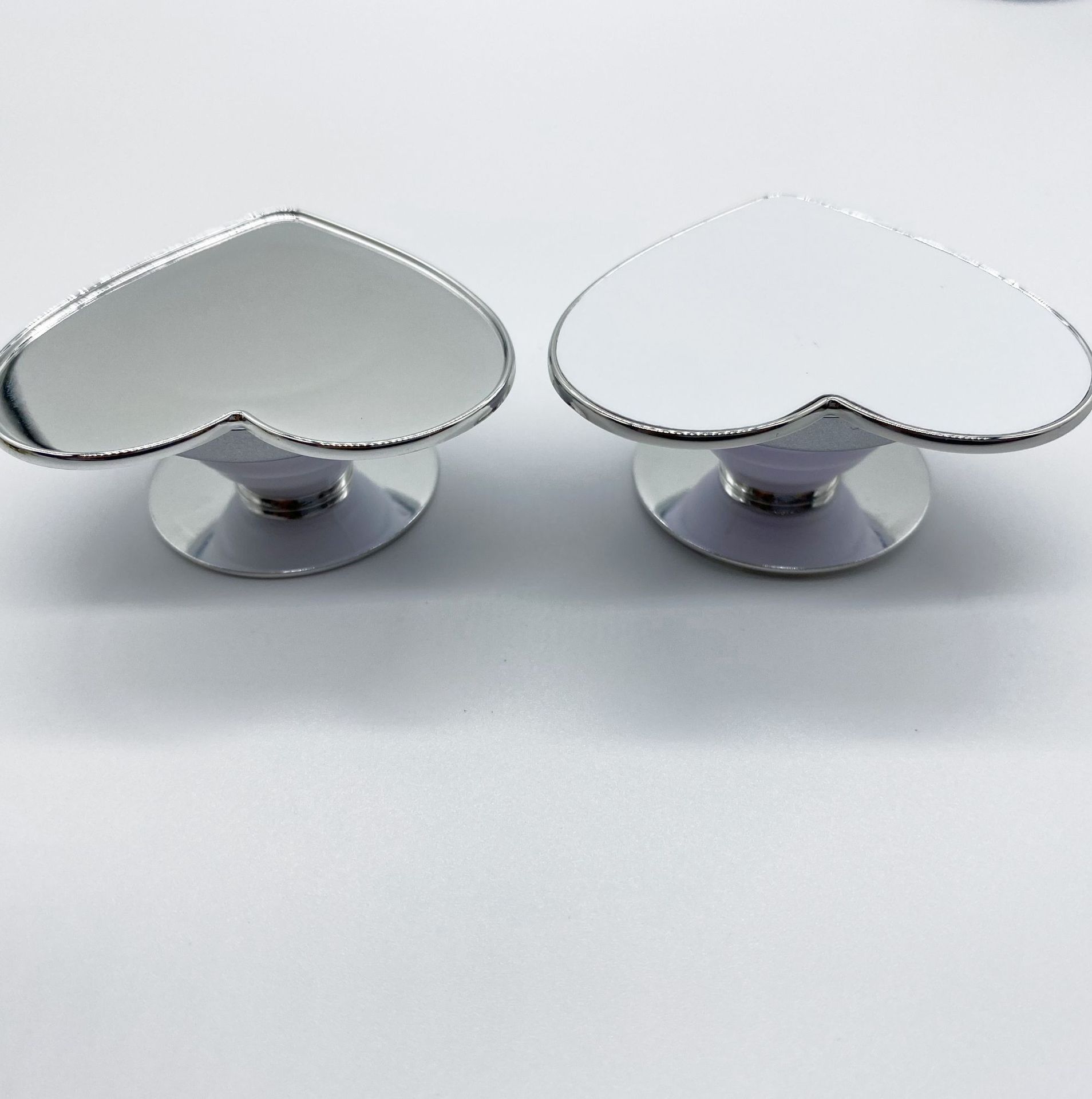 镜面亮面凹槽电镀气囊手机支架 圆形 心形 热转印铝片素材现货