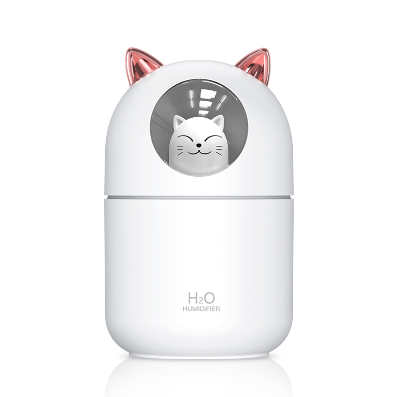 USB Charging Cute Cat Humidifier Cat Cute Pet Seven-Color Night Light Heavy Fog Desktop and Car-Mounted Gift Printed Logo